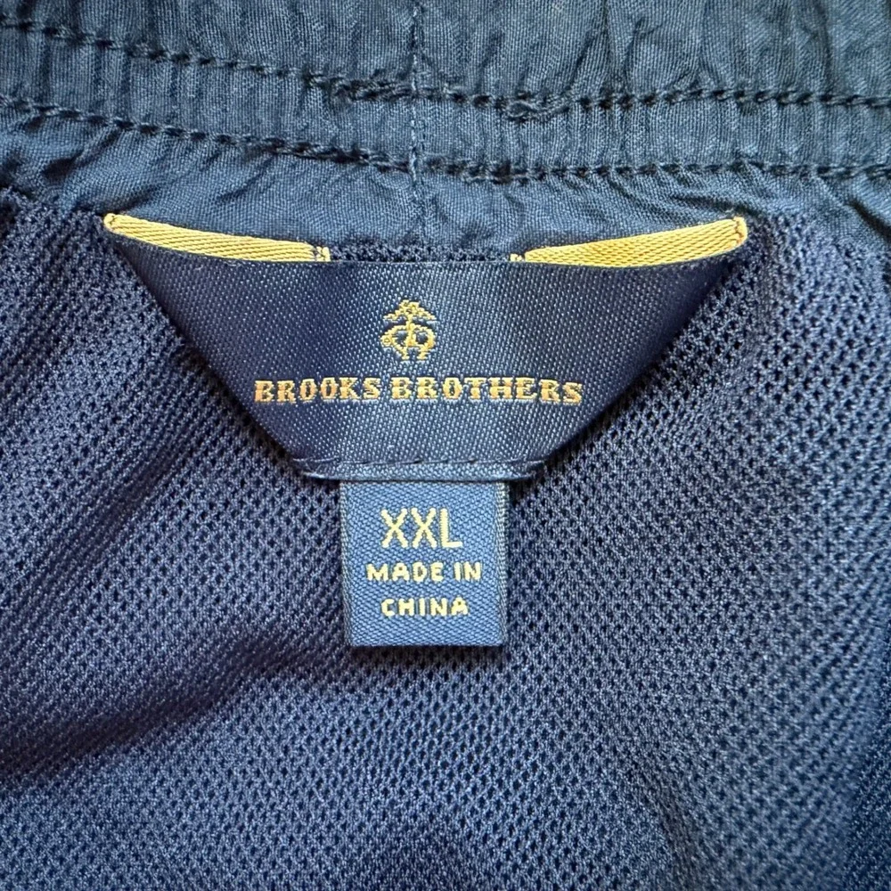 Brooks Brothers Mens Navy Blue Textured Mesh Lined Swim Trunks XXL 100131644